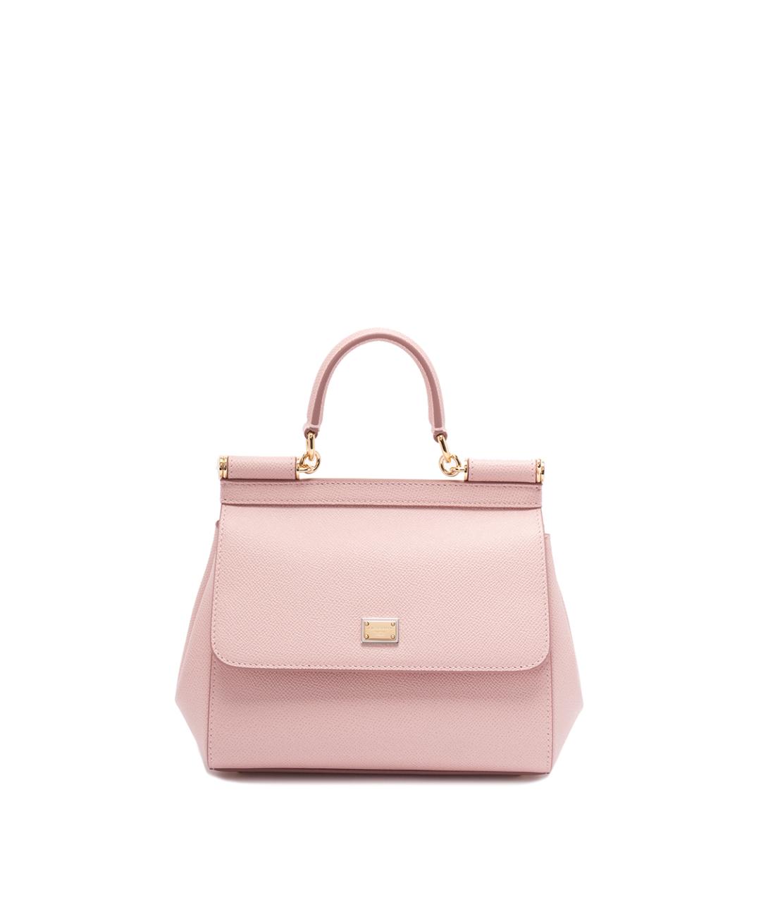 DOLCE&GABBANA Розовая кожаная сумка тоут, фото 1