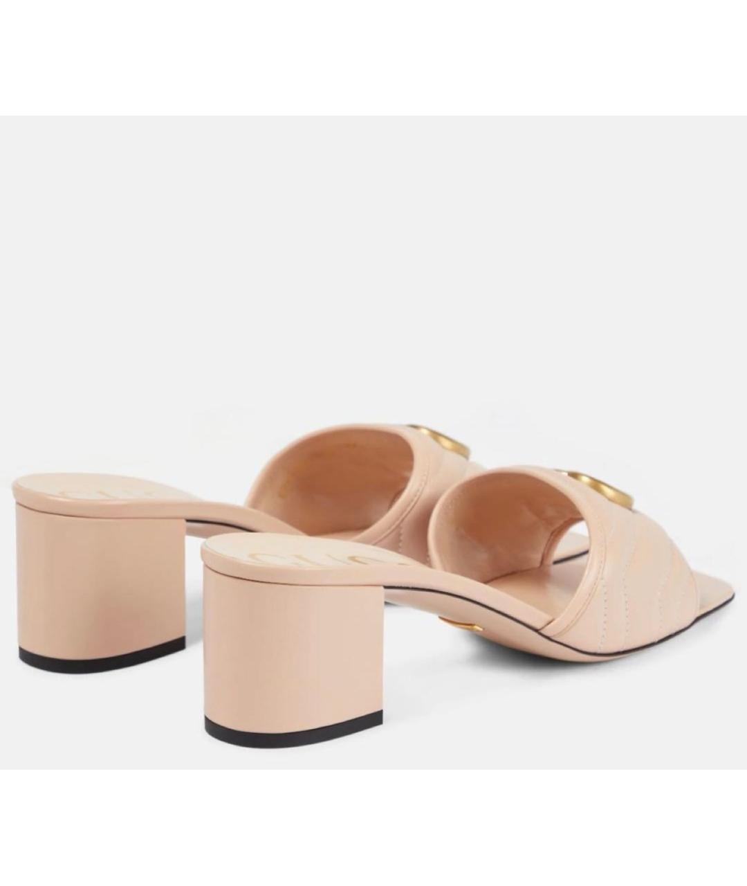 GUCCI Бежевые кожаные мюли, фото 5