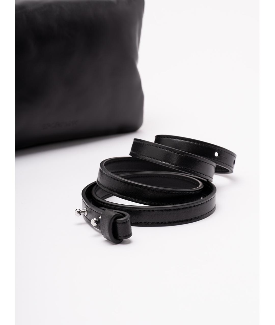 SPORTMAX Черная кожаная сумка через плечо, фото 5