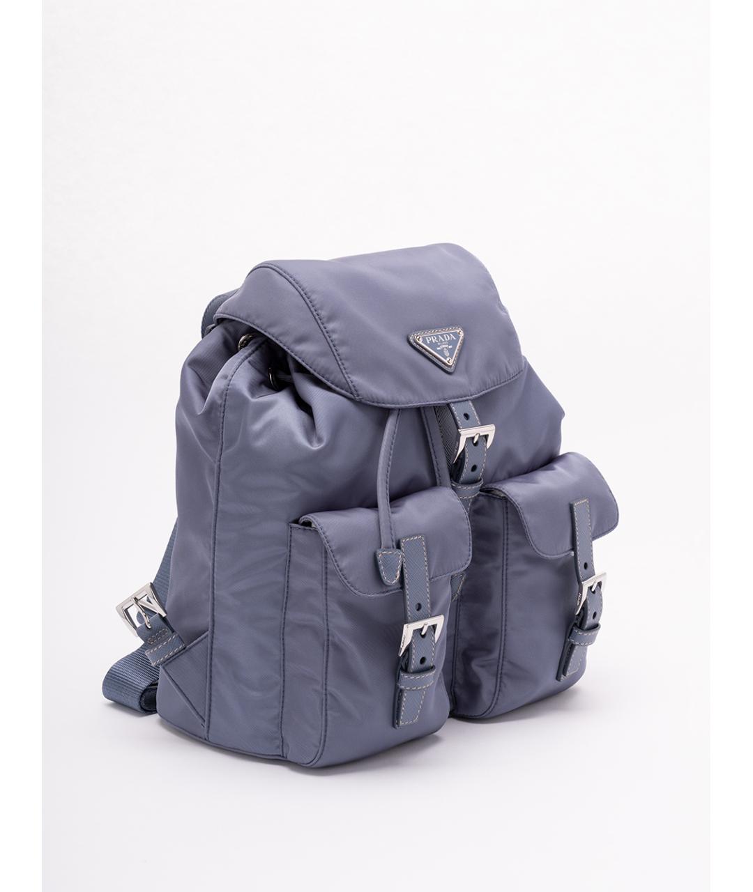 PRADA Голубой синтетический рюкзак, фото 3