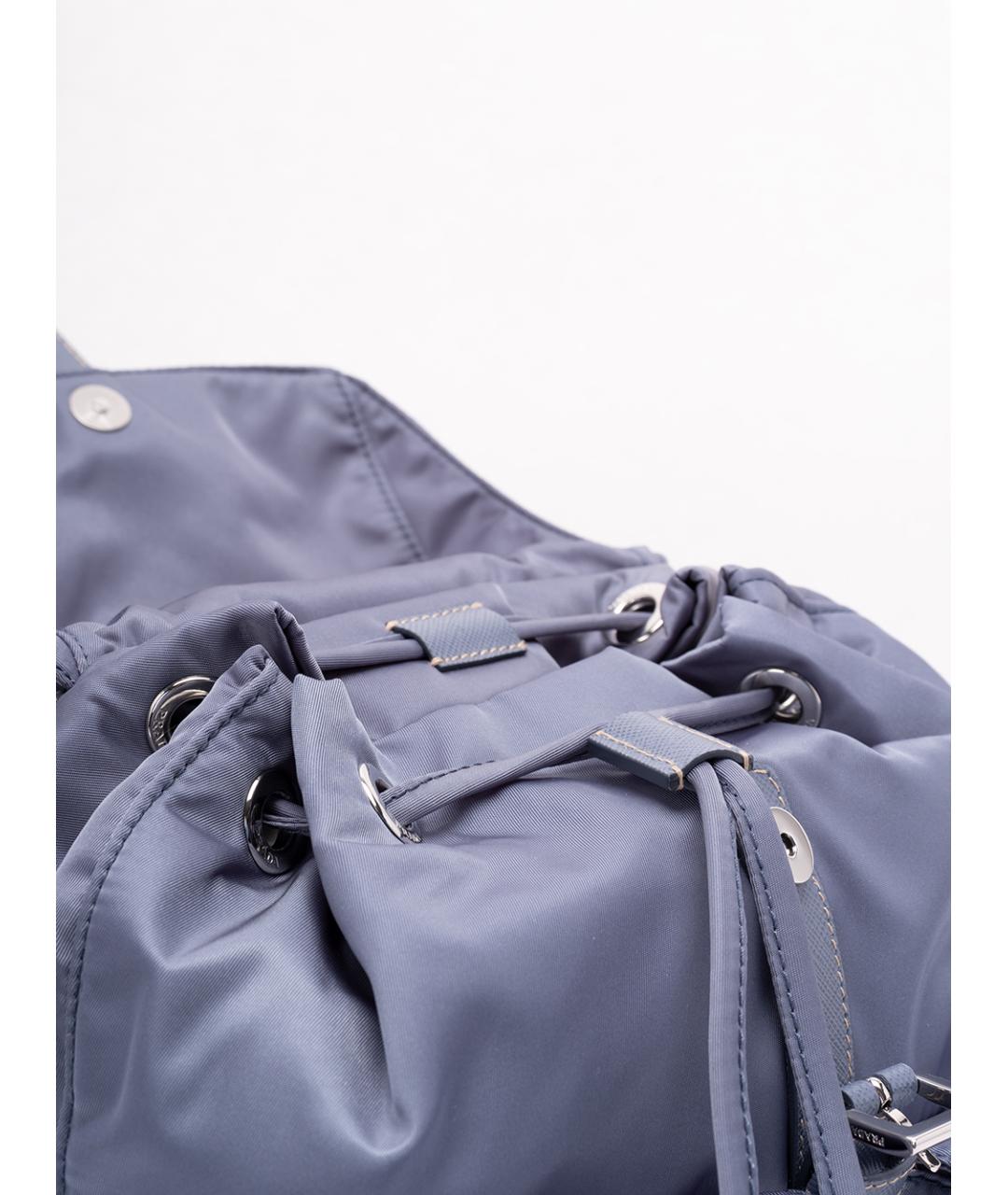 PRADA Голубой синтетический рюкзак, фото 5