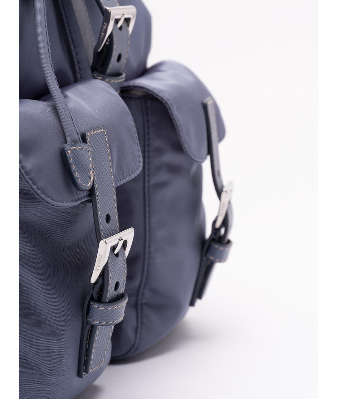 PRADA Голубой синтетический рюкзак, фото 4