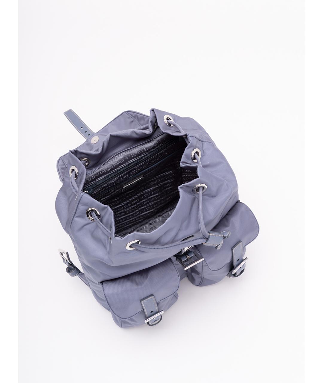 PRADA Голубой синтетический рюкзак, фото 7