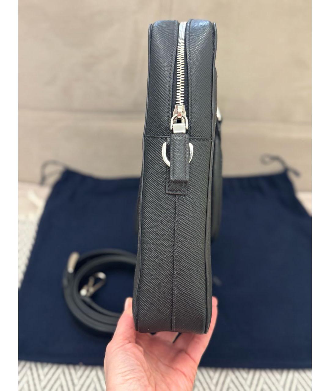 PRADA Черный кожаный портфель, фото 3