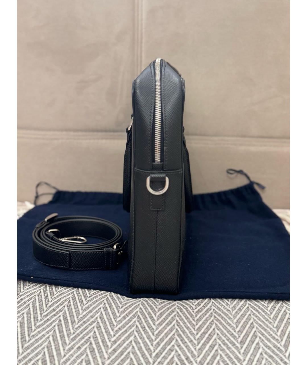 PRADA Черный кожаный портфель, фото 5