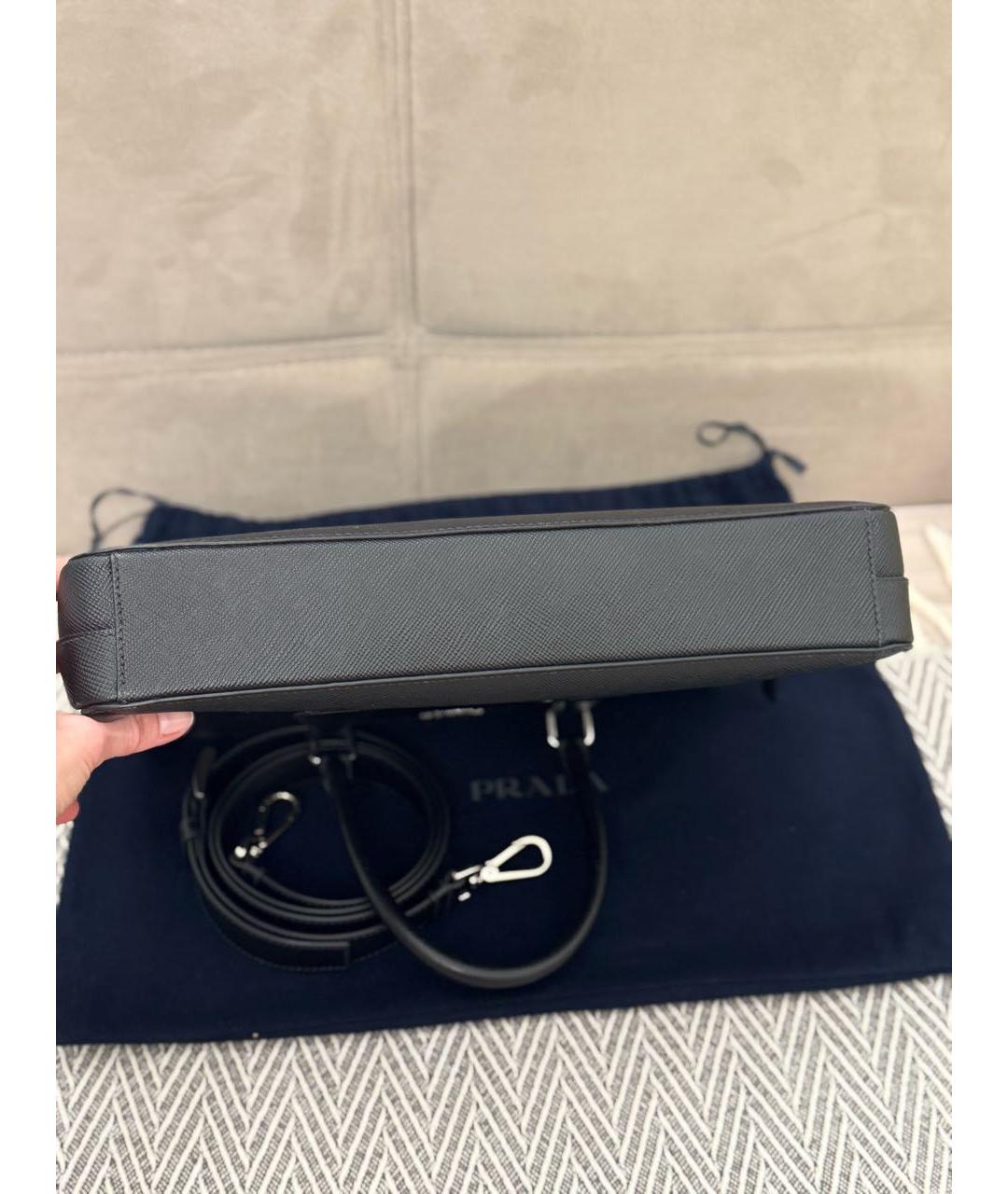 PRADA Черный кожаный портфель, фото 2