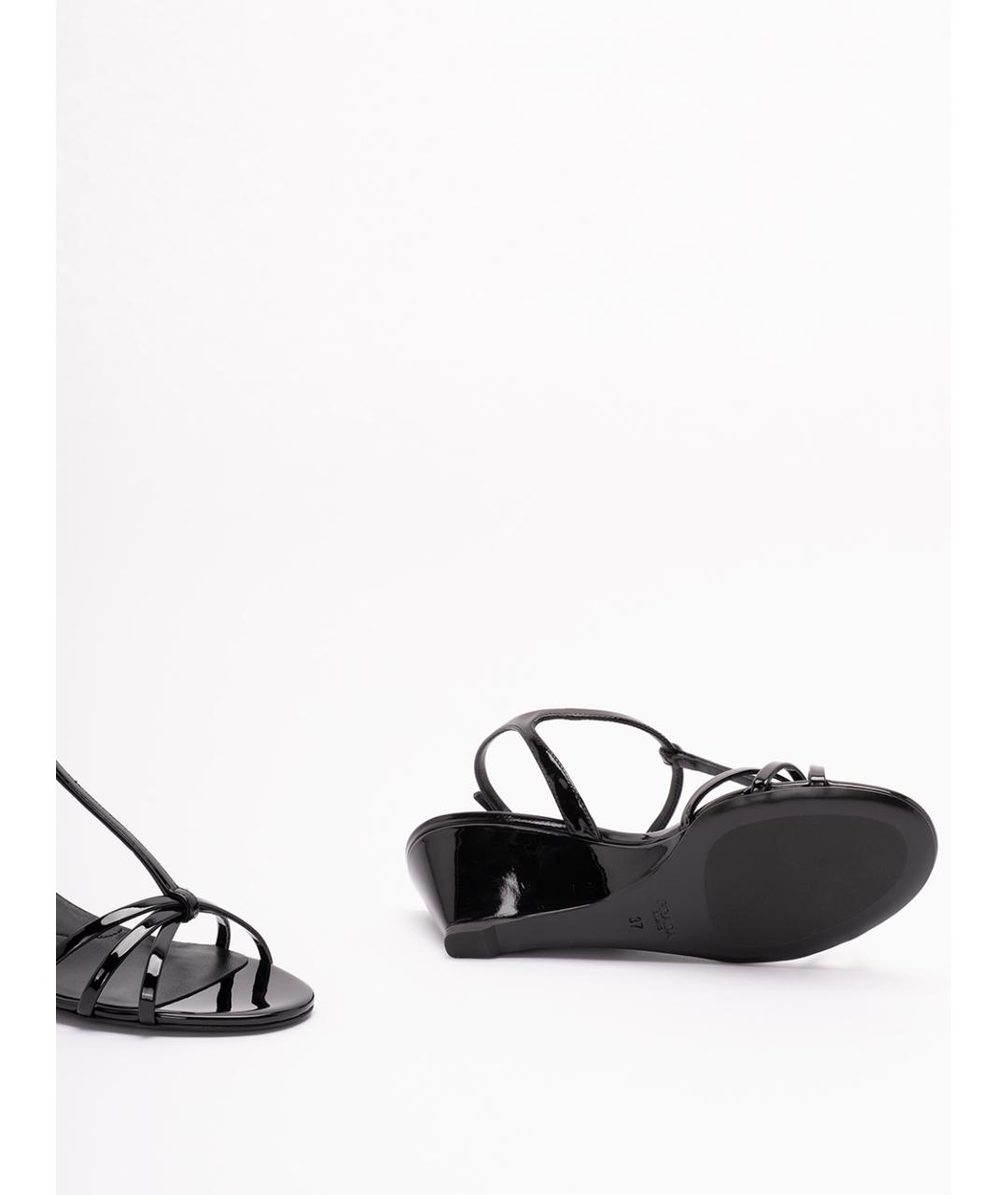 PRADA Черные босоножки из лакированной кожи, фото 4