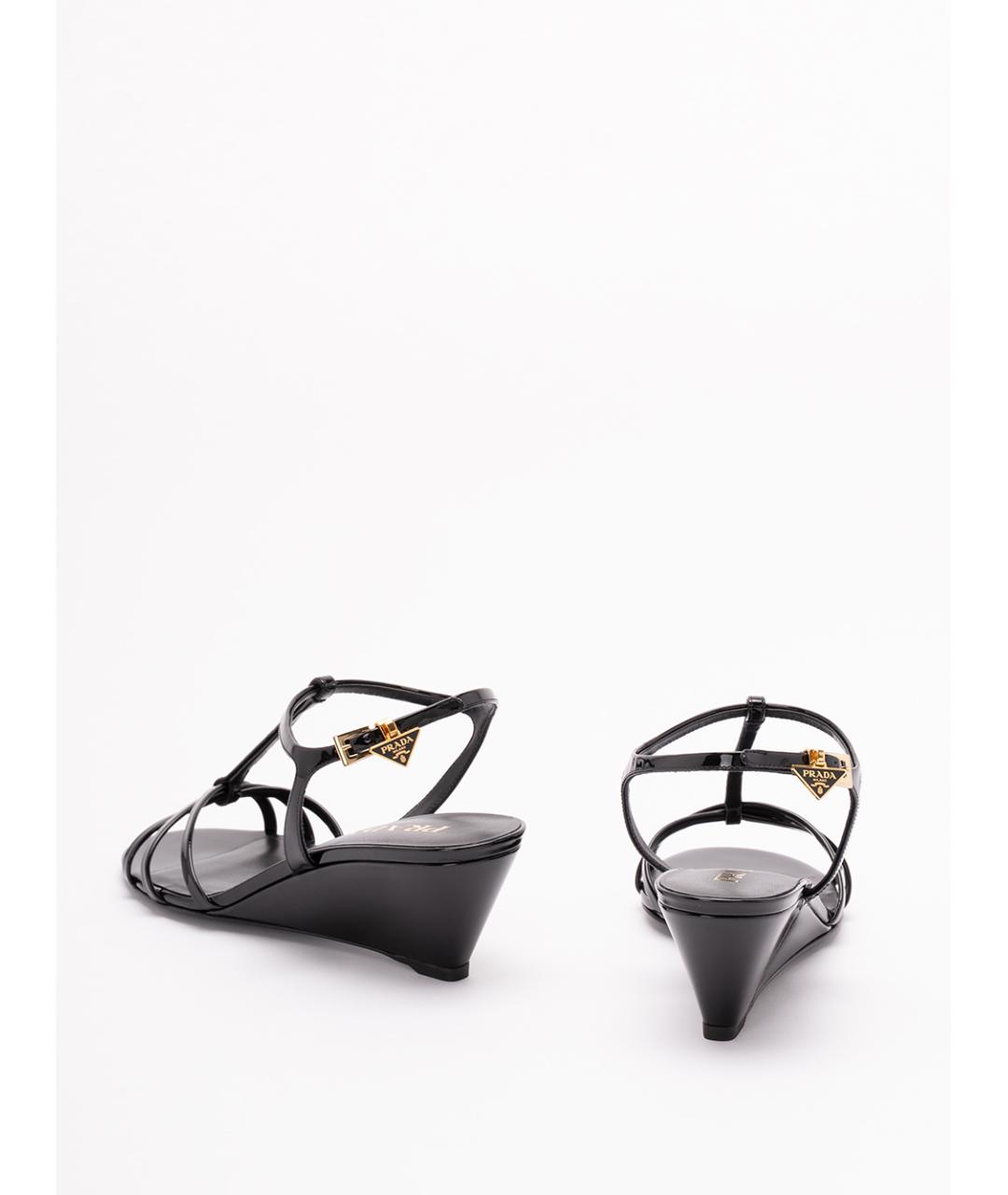 PRADA Черные босоножки из лакированной кожи, фото 3