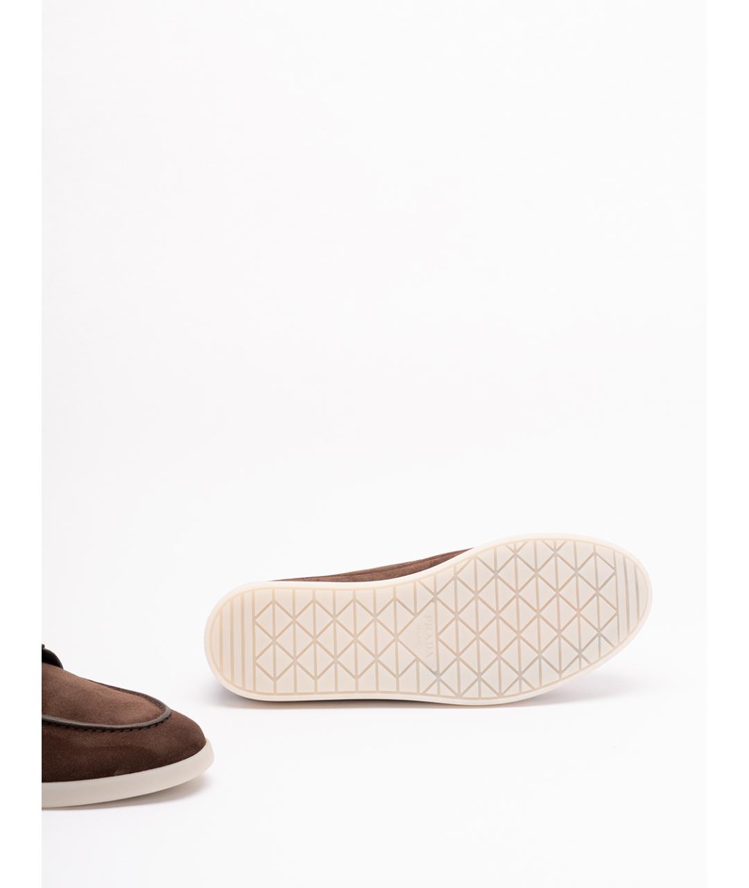 PRADA Коричневые кожаные лоферы, фото 4