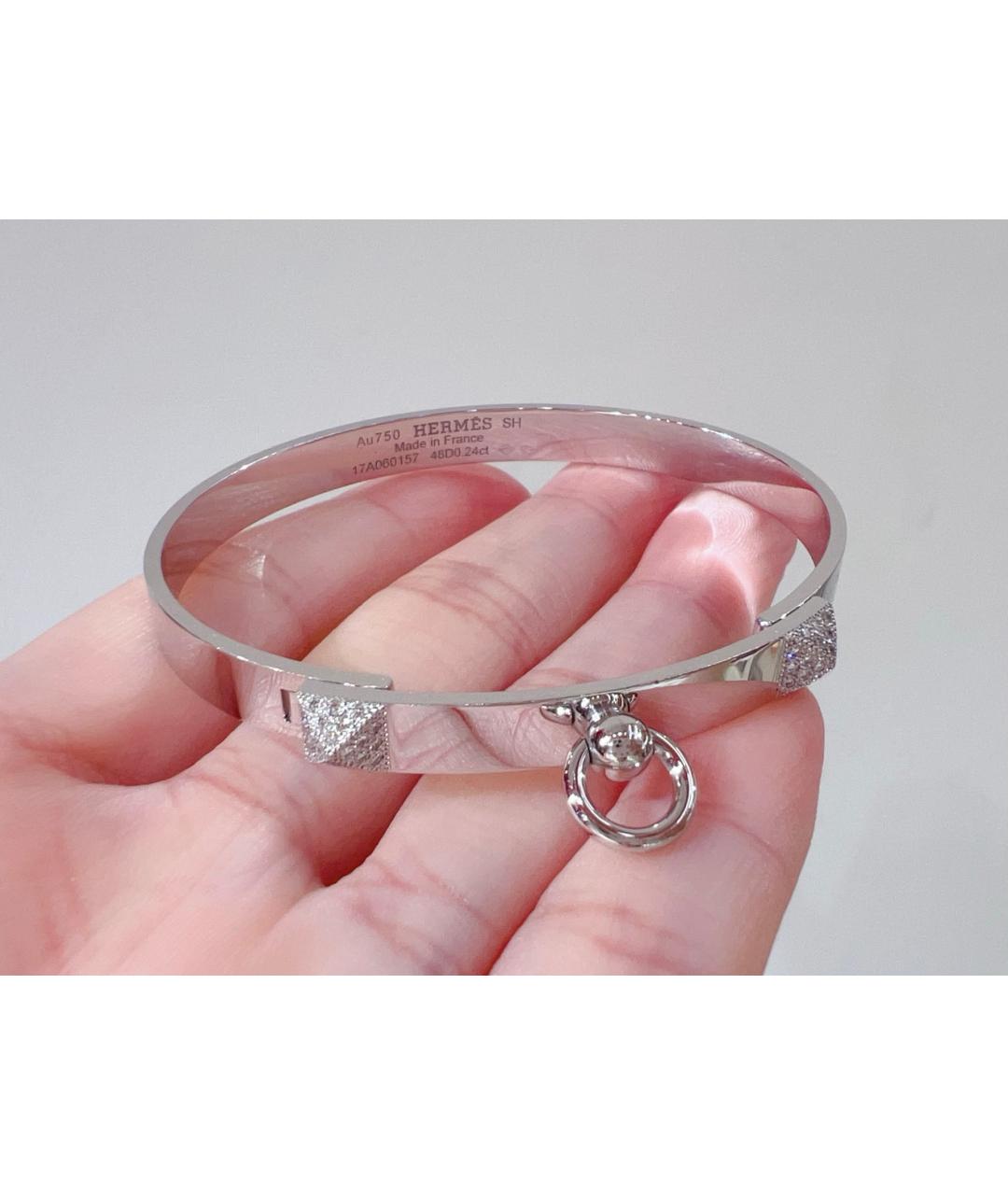 HERMES Серебрянный браслет из белого золота, фото 5