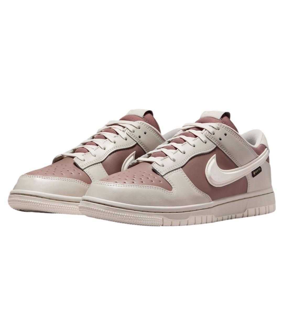 NIKE Бежевые кожаные низкие кроссовки / кеды, фото 2