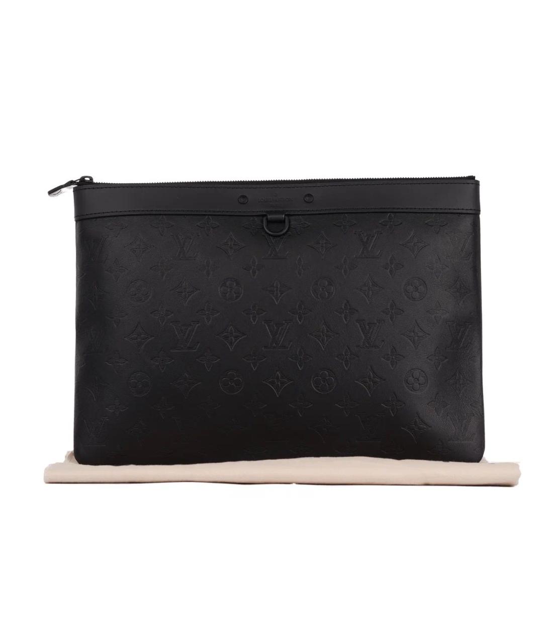 LOUIS VUITTON Черная кожаная папка для документов, фото 2