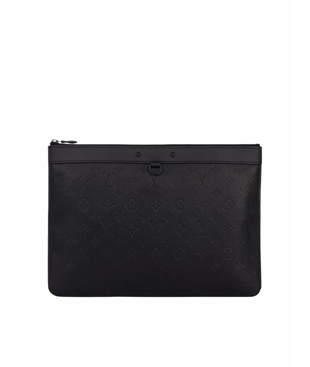 LOUIS VUITTON Черная кожаная папка для документов, фото 1