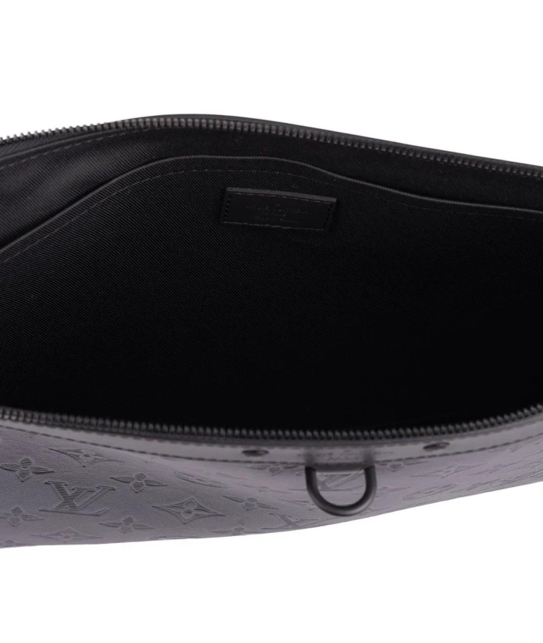 LOUIS VUITTON Черная кожаная папка для документов, фото 8