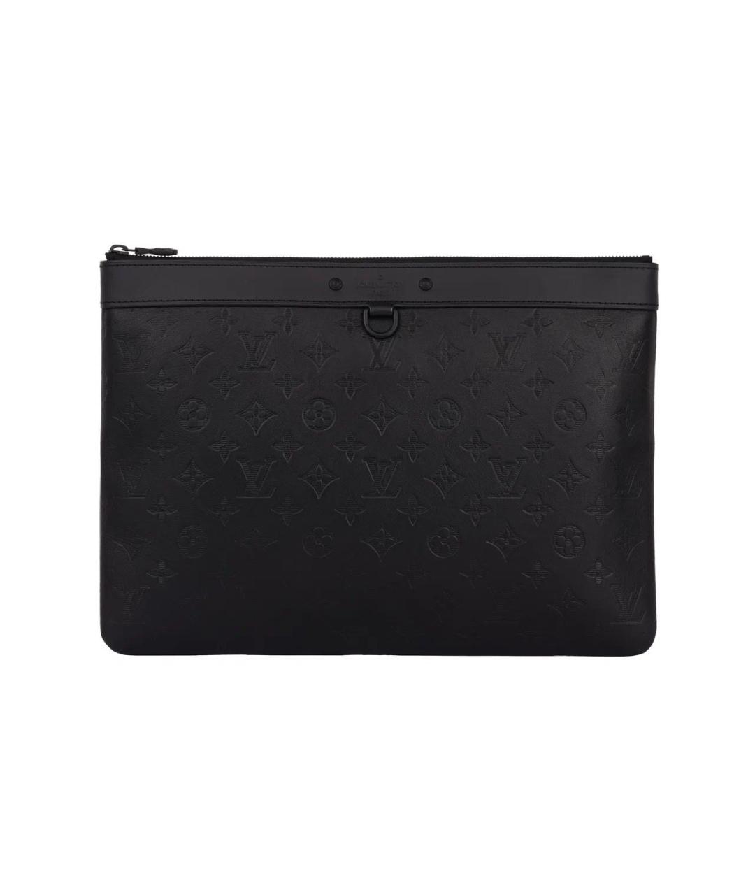 LOUIS VUITTON Черная кожаная папка для документов, фото 9