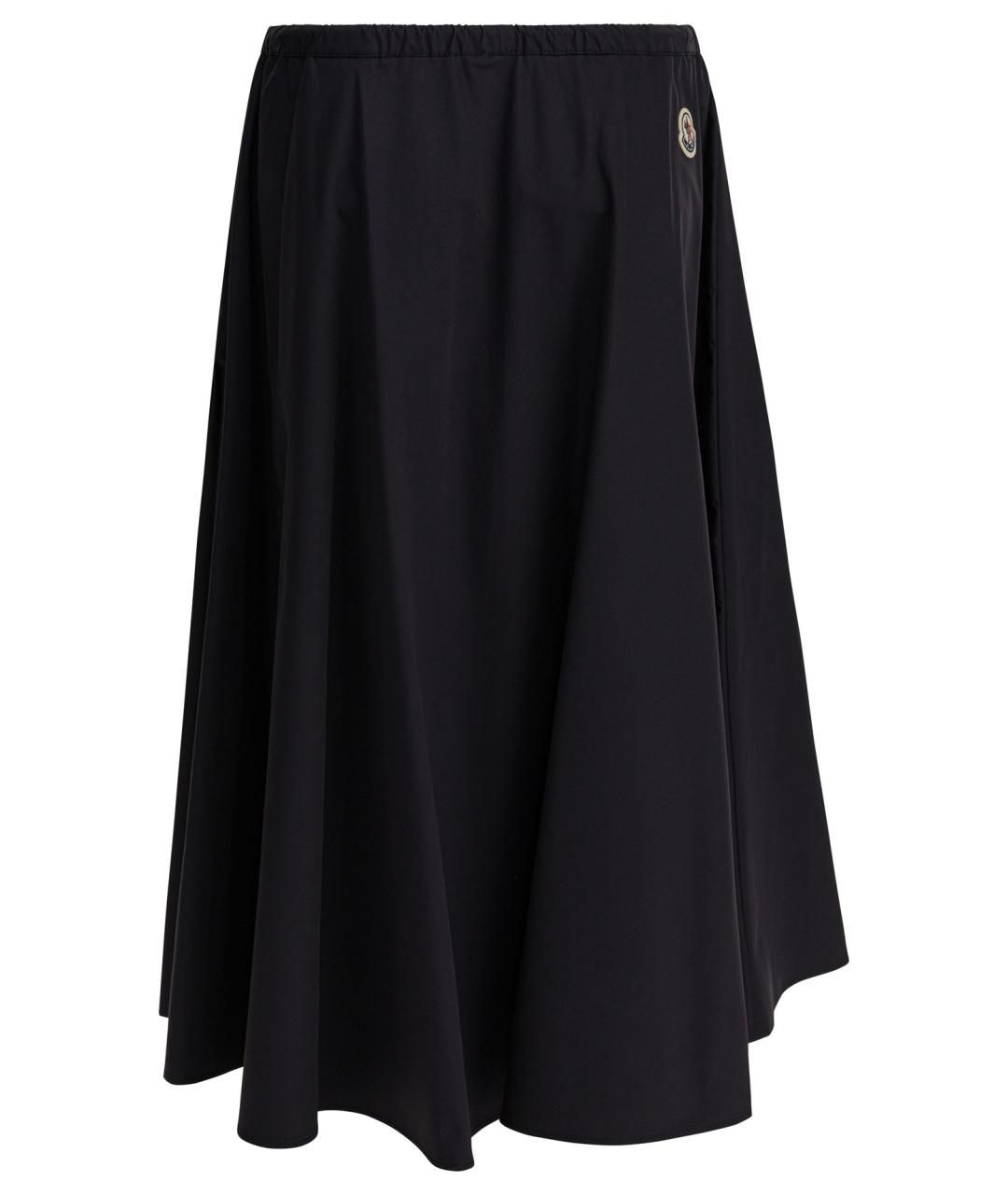 MONCLER Темно-синяя хлопко-эластановая юбка миди, фото 2