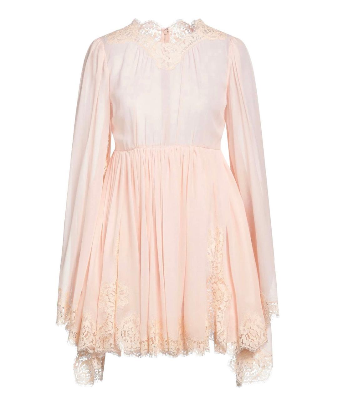 DOLCE&GABBANA Розовое шелковое коктейльное платье, фото 4