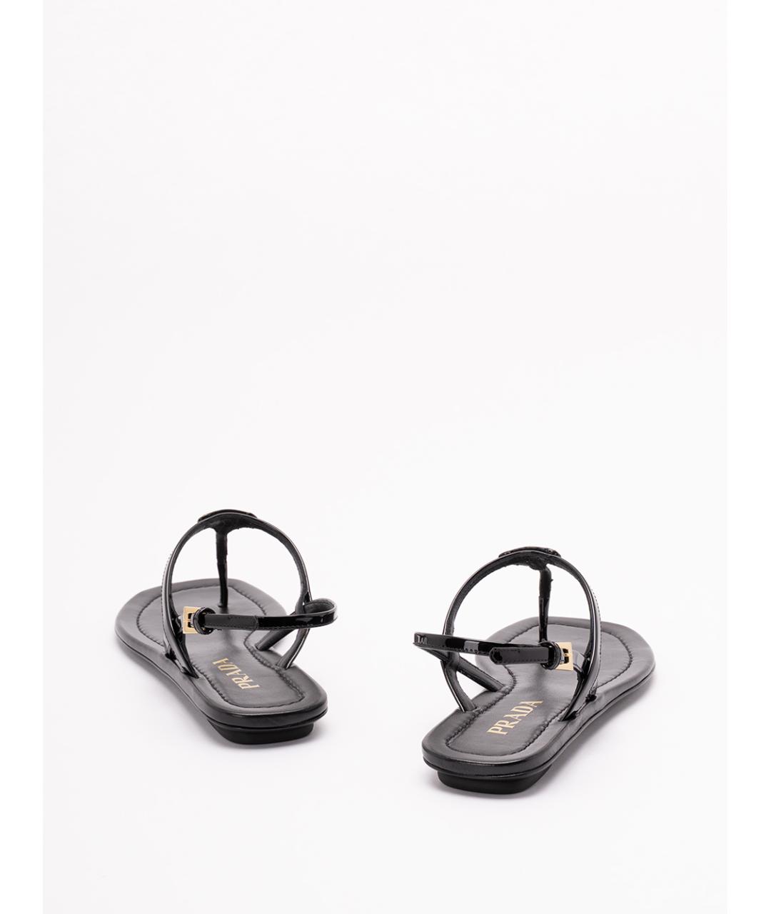 PRADA Черные кожаные сандалии, фото 3