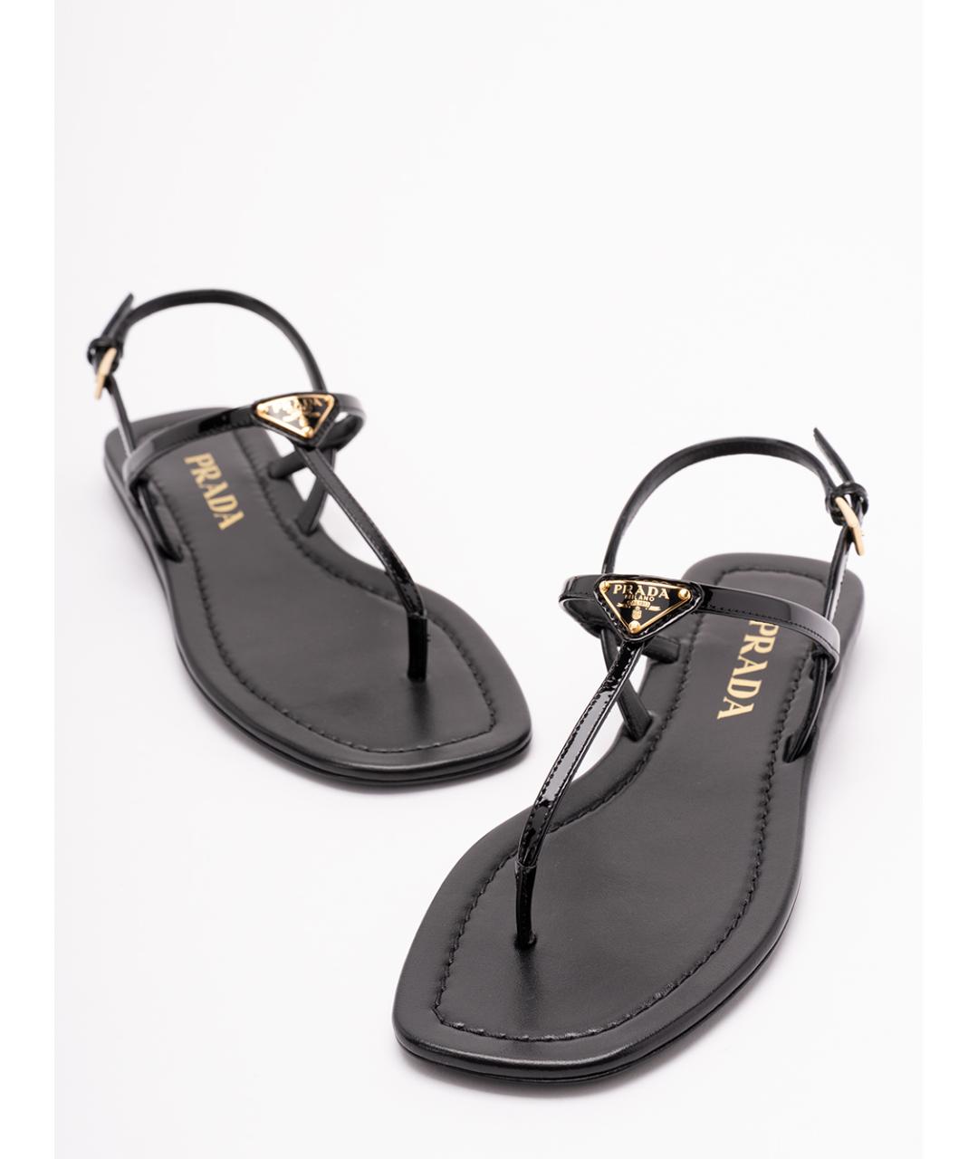 PRADA Черные кожаные сандалии, фото 5