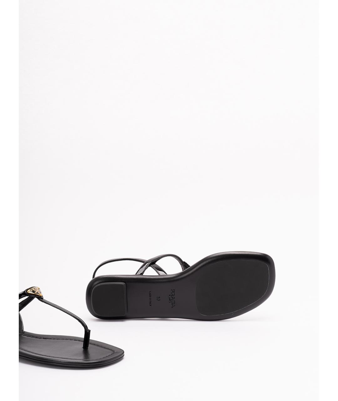 PRADA Черные кожаные сандалии, фото 4