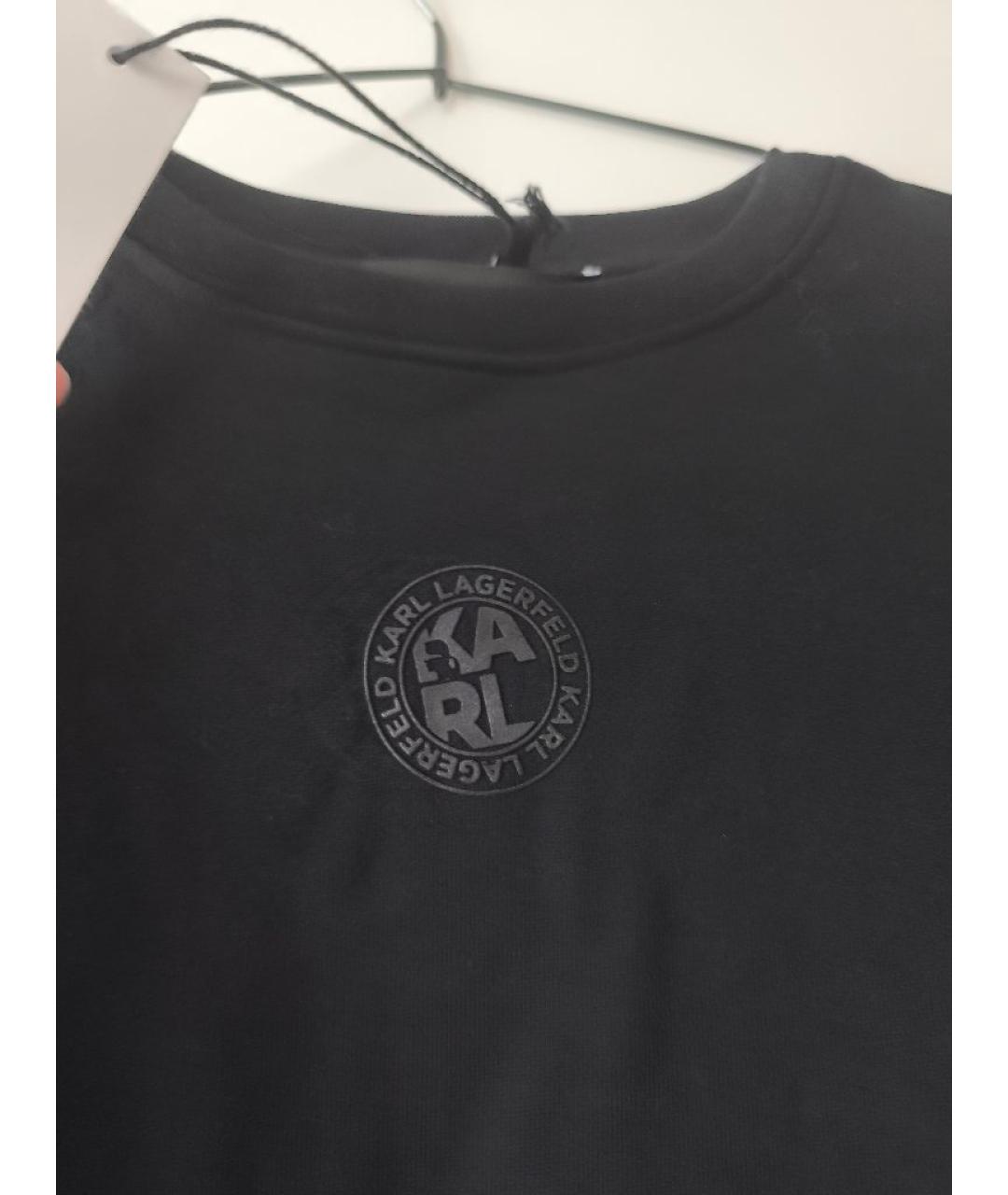 KARL LAGERFELD Черное хлопковое повседневное платье, фото 3