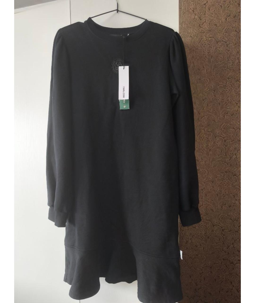 KARL LAGERFELD Черное хлопковое повседневное платье, фото 2