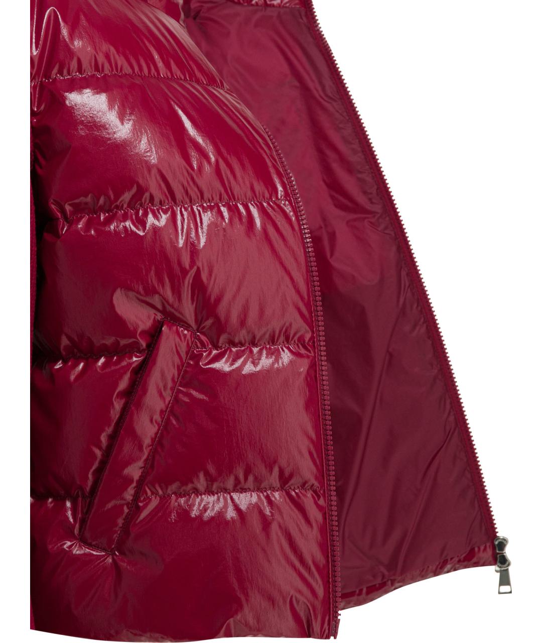 MONCLER Бордовая полиамидовая куртка, фото 4