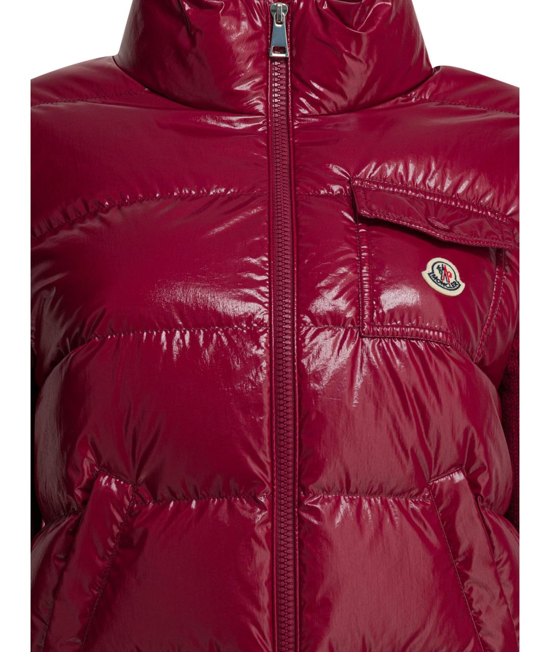 MONCLER Бордовая полиамидовая куртка, фото 3