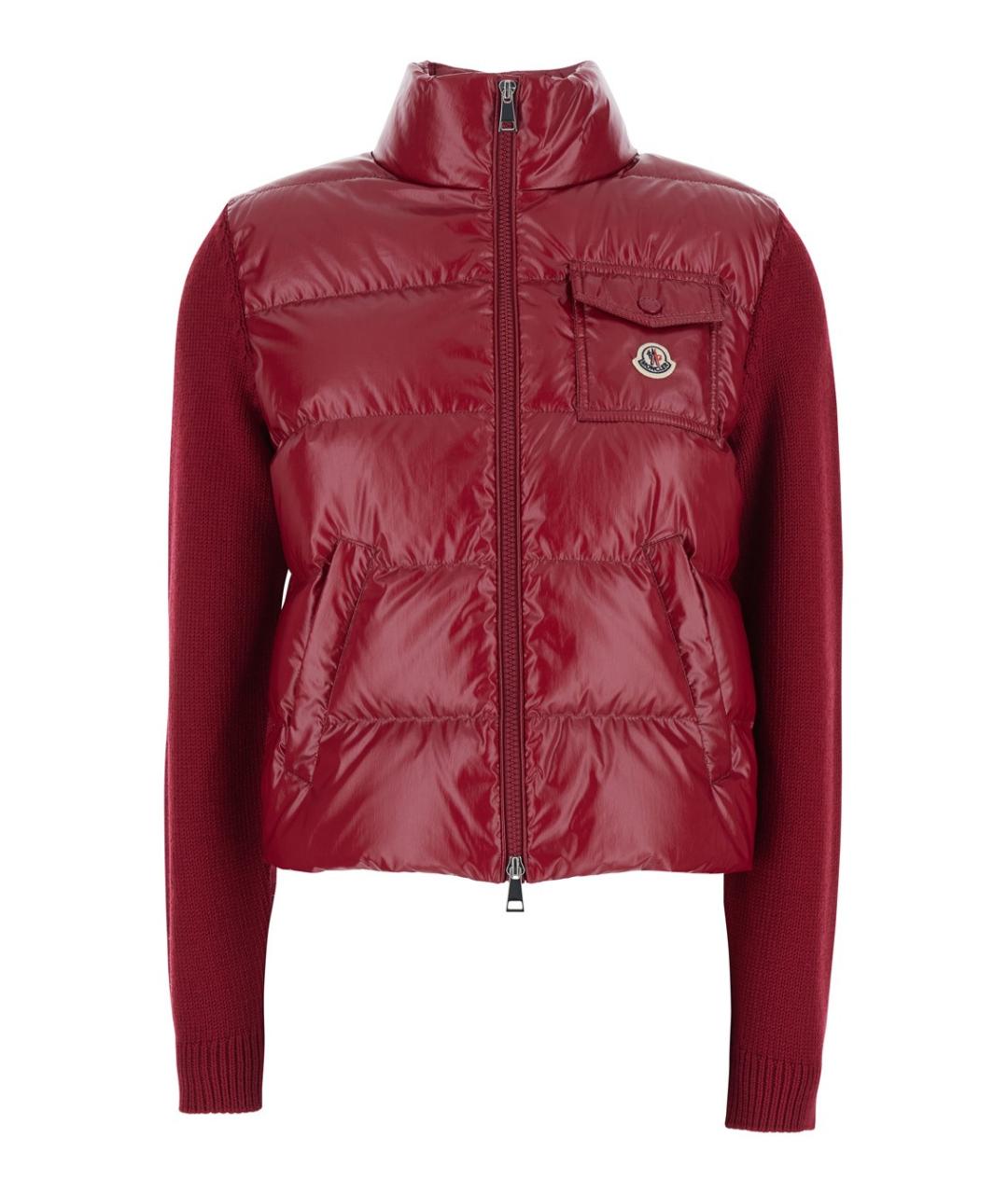 MONCLER Бордовая полиамидовая куртка, фото 1