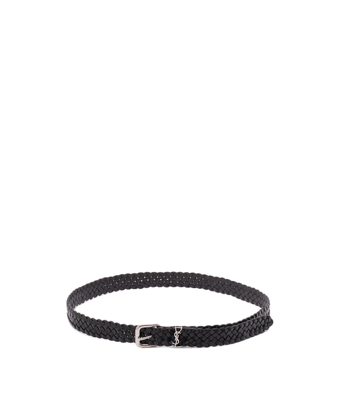 SAINT LAURENT Черный кожаный ремень, фото 1