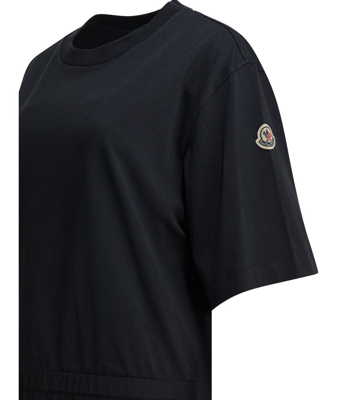 MONCLER Темно-синее хлопковое повседневное платье, фото 4