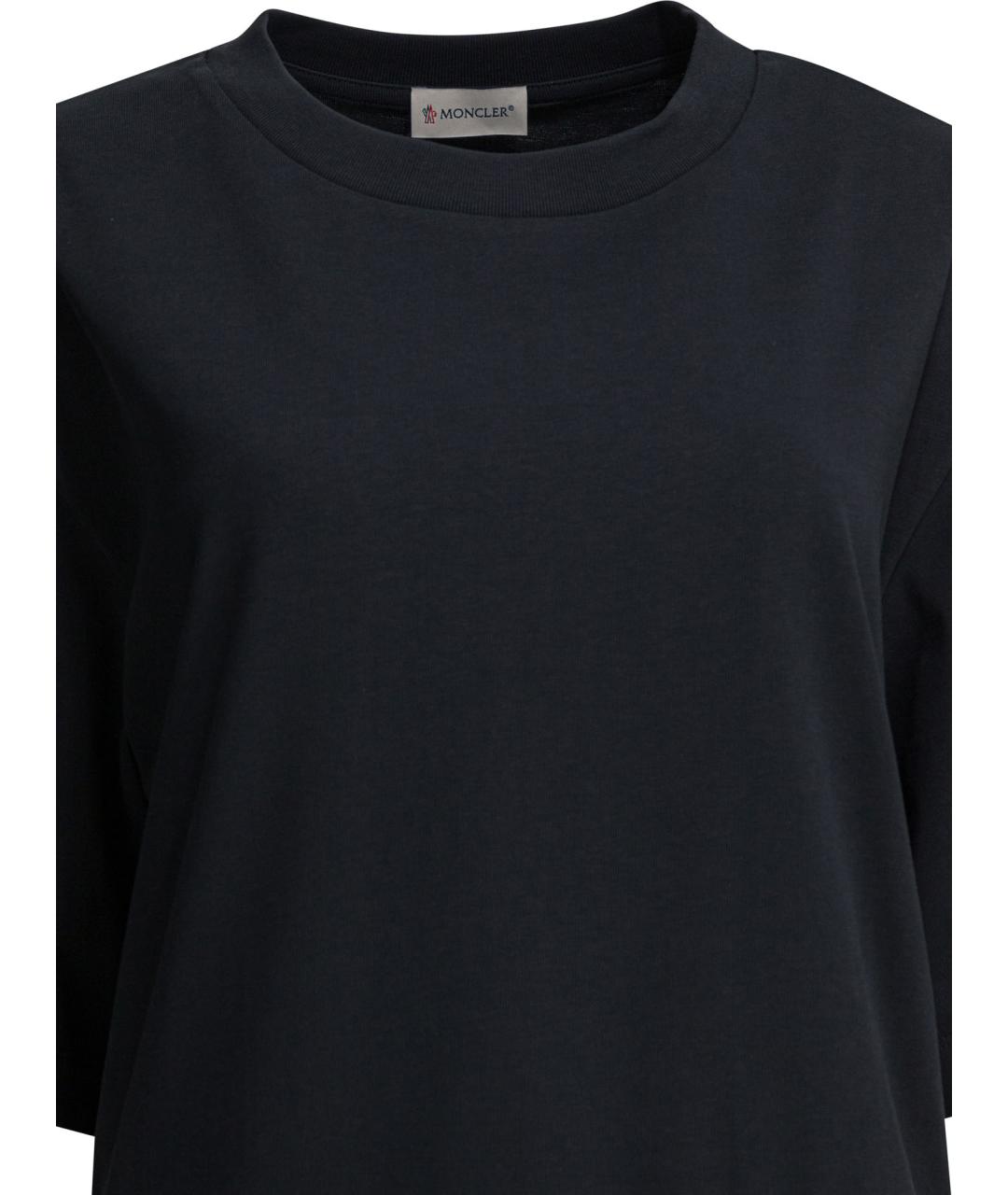 MONCLER Темно-синее хлопковое повседневное платье, фото 3