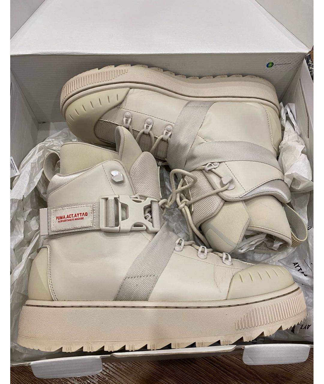 PUMA Бежевые высокие ботинки из искусственной кожи, фото 8