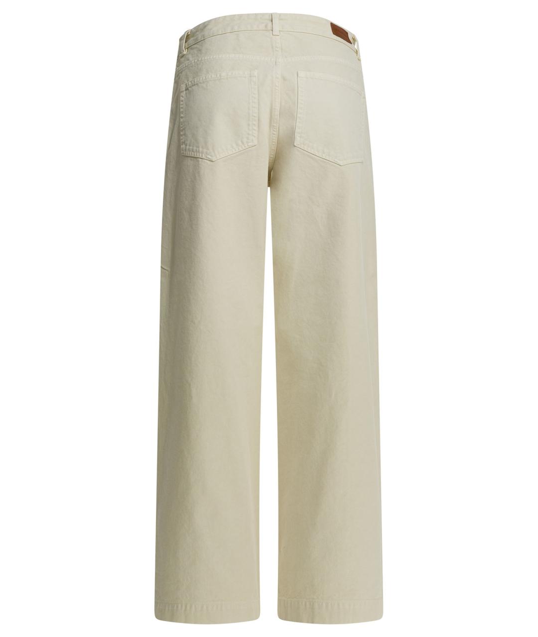 MONCLER Бежевые хлопковые прямые брюки, фото 2