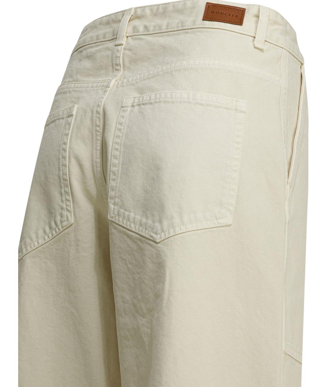 MONCLER Бежевые хлопковые прямые брюки, фото 3