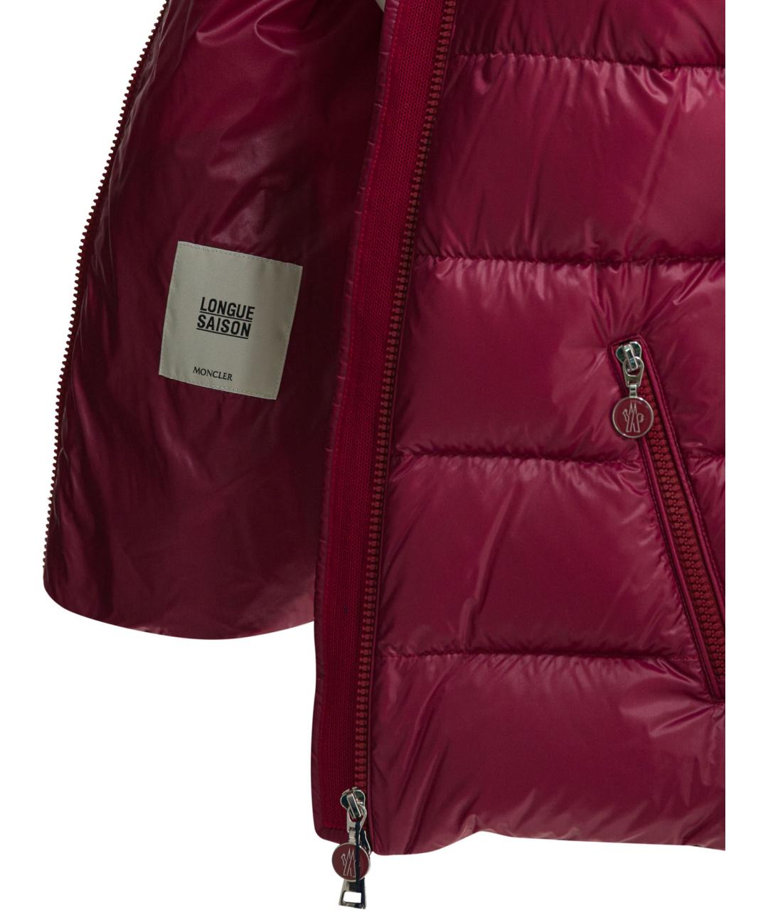 MONCLER Фуксия полиамидовый пуховик, фото 3