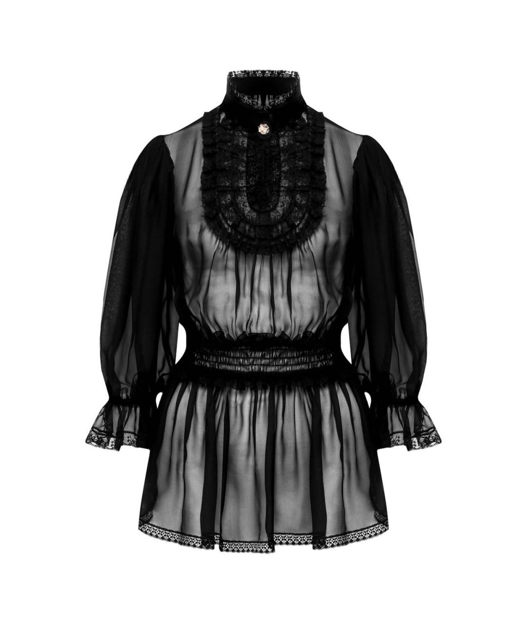 DOLCE&GABBANA Черная шелковая блузы, фото 1