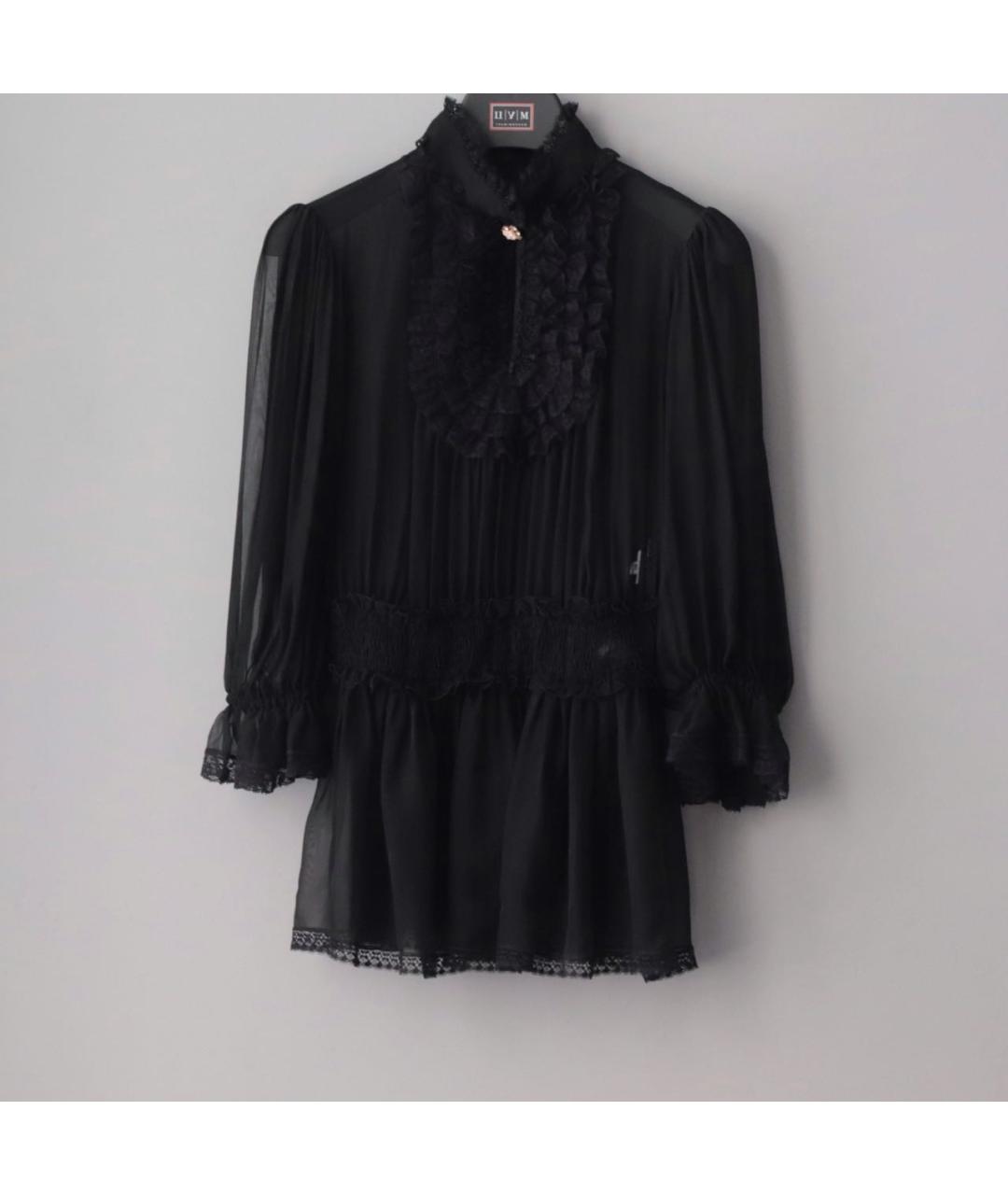 DOLCE&GABBANA Черная шелковая блузы, фото 2