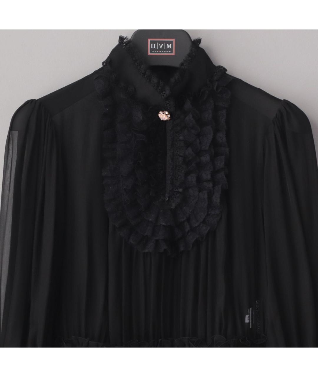 DOLCE&GABBANA Черная шелковая блузы, фото 5