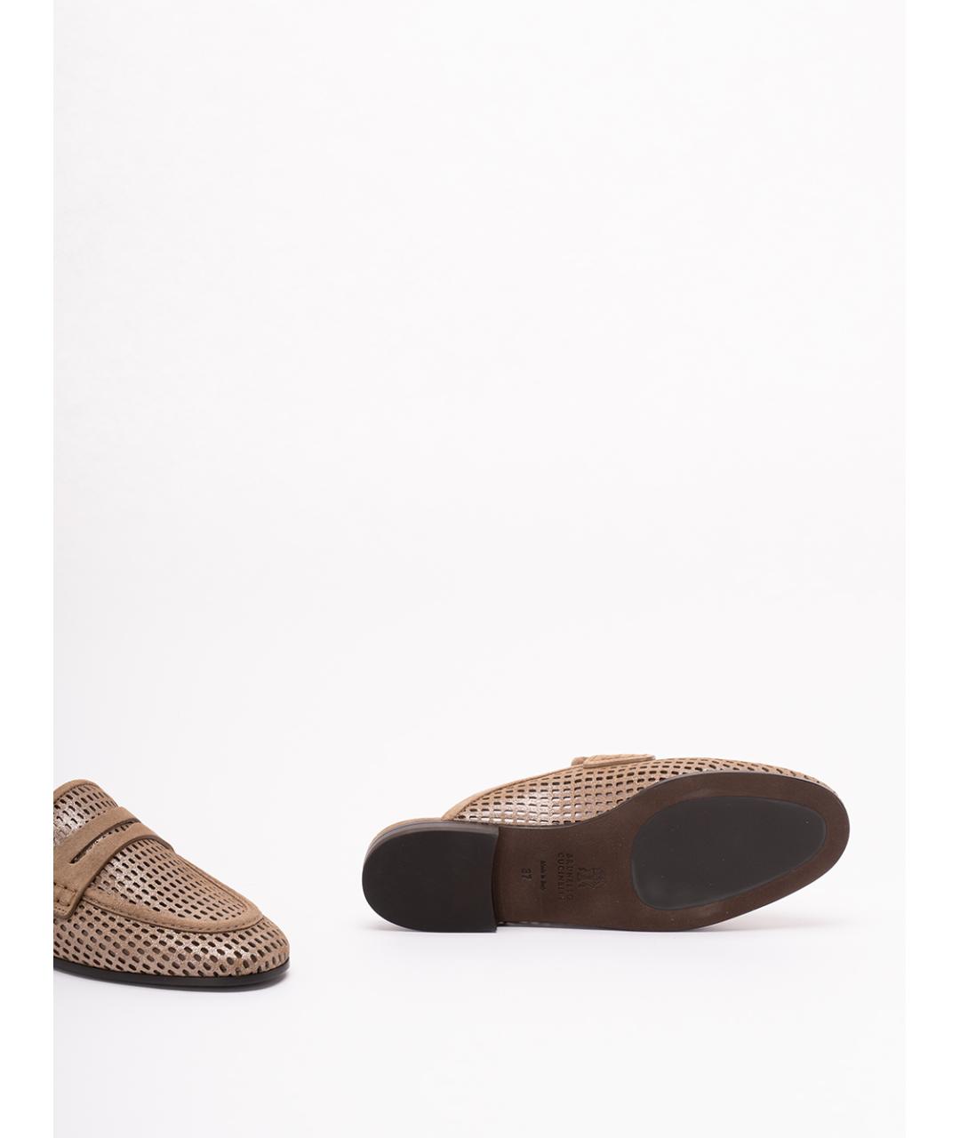 BRUNELLO CUCINELLI Бежевые кожаные мюли, фото 4