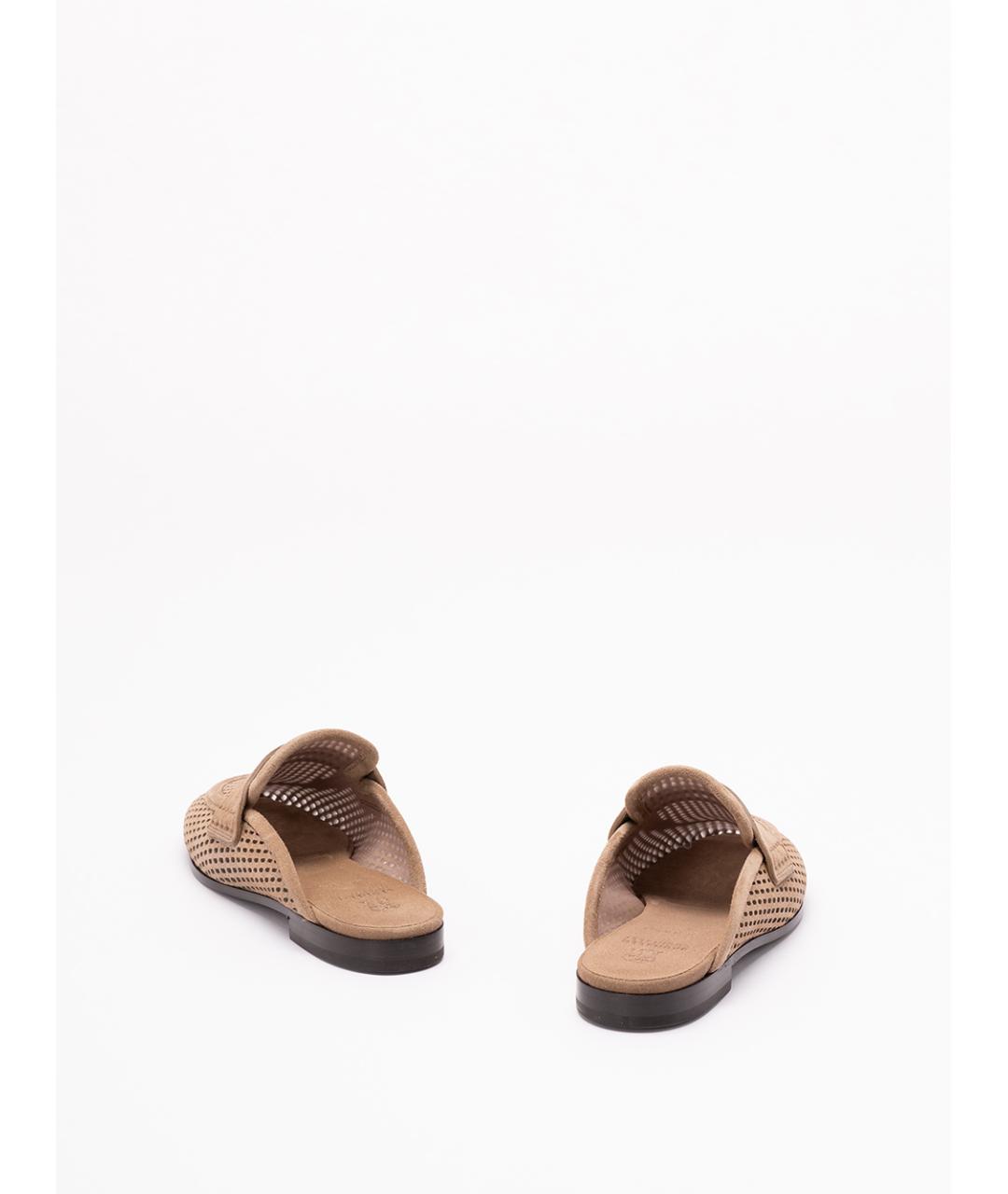 BRUNELLO CUCINELLI Бежевые кожаные мюли, фото 3