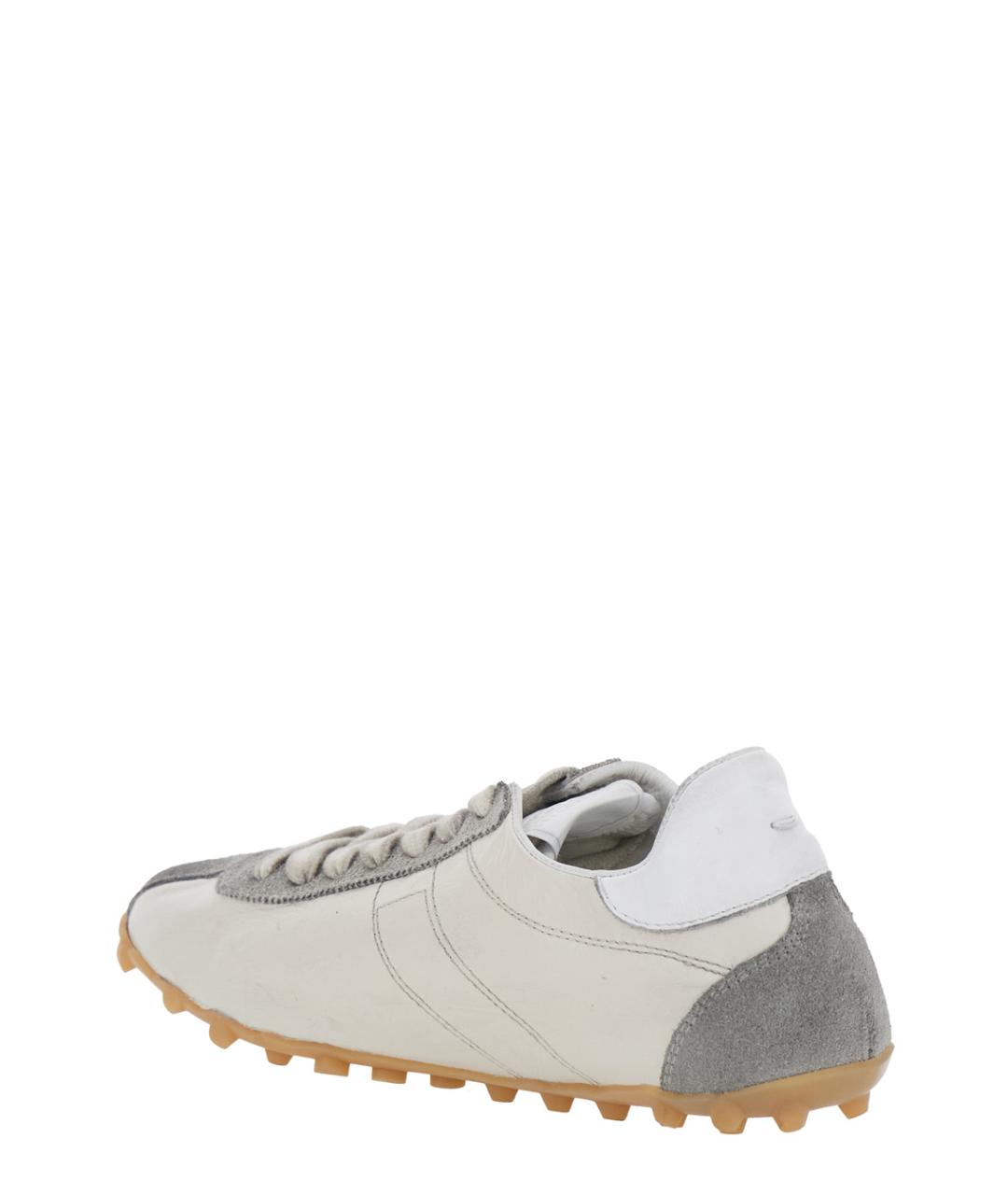 MAISON MARGIELA Бежевые кожаные кроссовки, фото 3