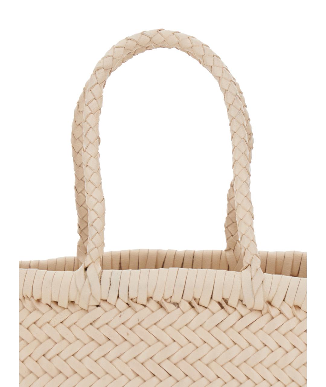 Dragon Diffusion Белая кожаная сумка тоут, фото 3