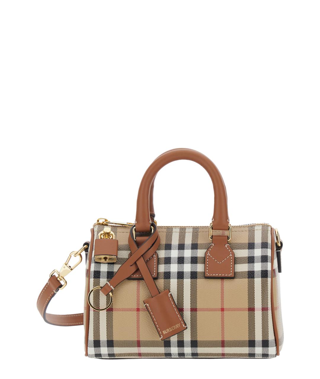 BURBERRY Бежевая тканевая сумка тоут, фото 1