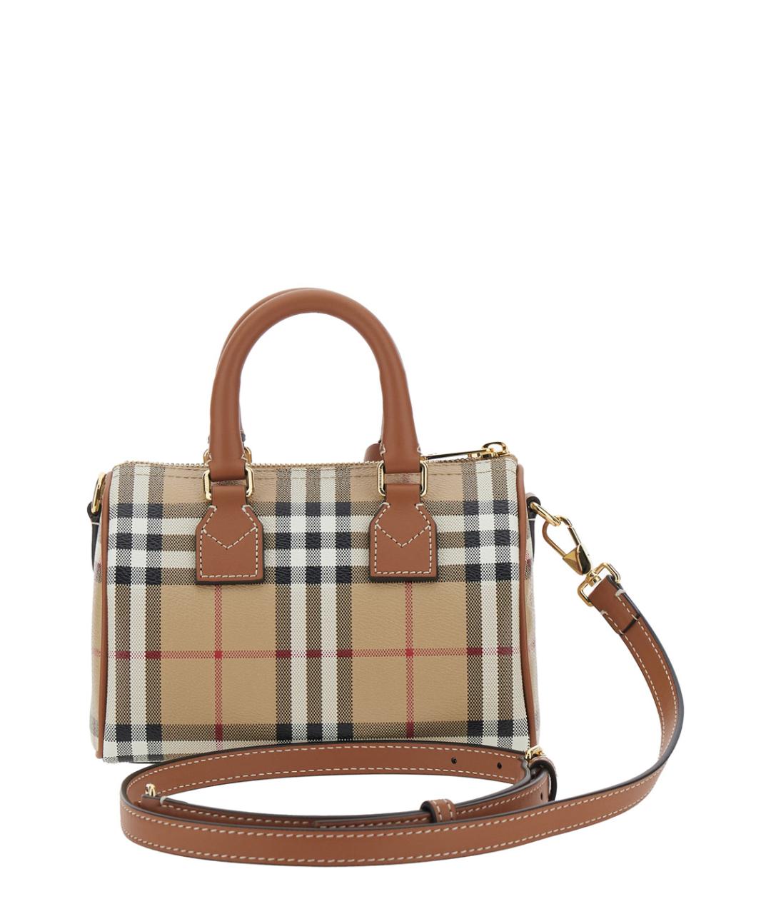 BURBERRY Бежевая тканевая сумка тоут, фото 2