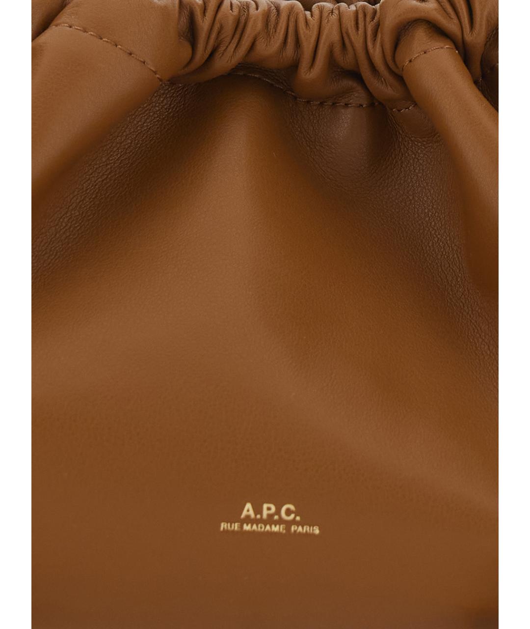 A.P.C. Коричневая сумка через плечо из искусственной кожи, фото 3