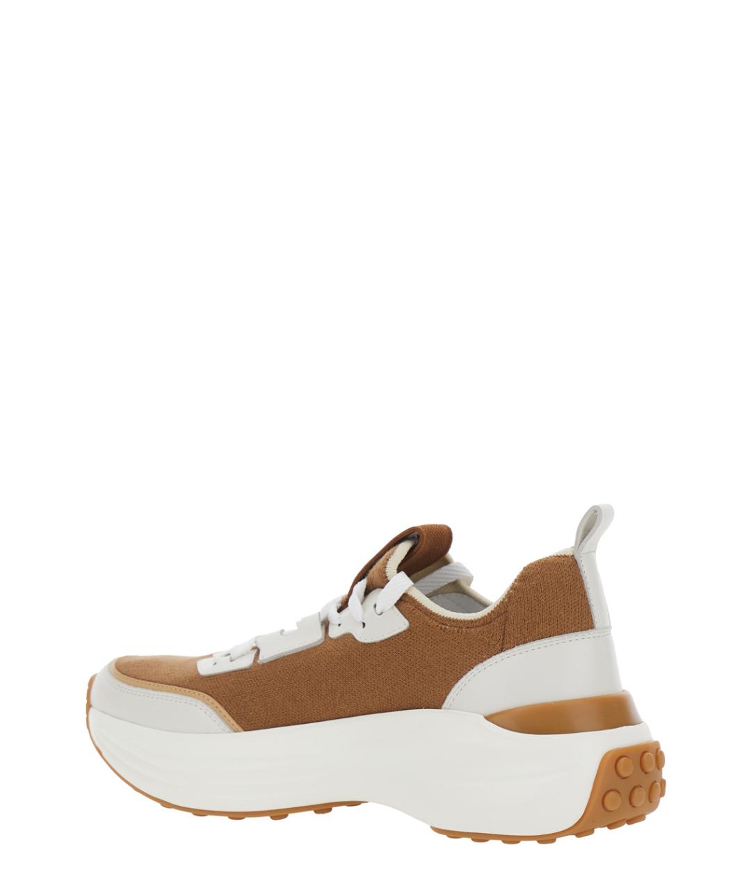 TOD'S Коричневые текстильные кроссовки, фото 3