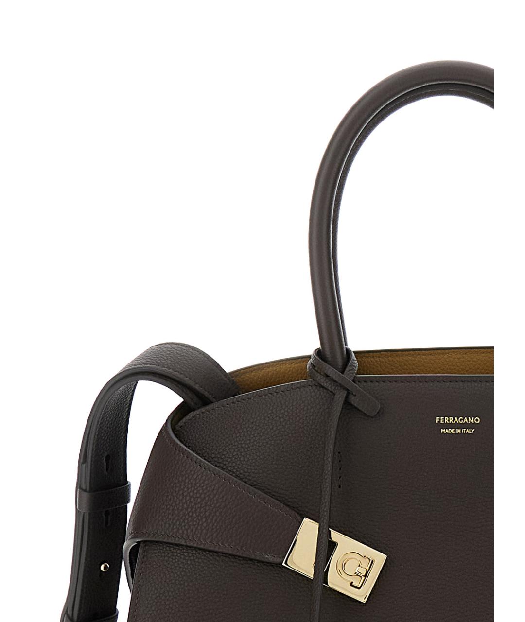 FERRAGAMO Коричневая кожаная сумка тоут, фото 3