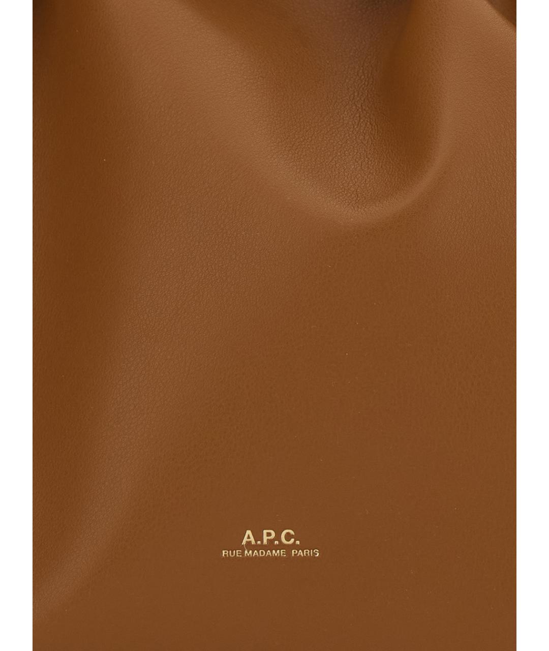 A.P.C. Коричневая сумка через плечо из искусственной кожи, фото 3