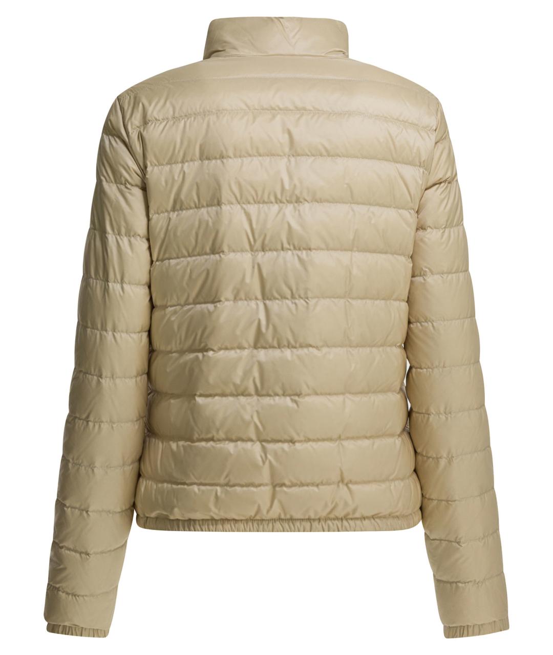 MONCLER Бежевый полиамидовый пуховик, фото 2
